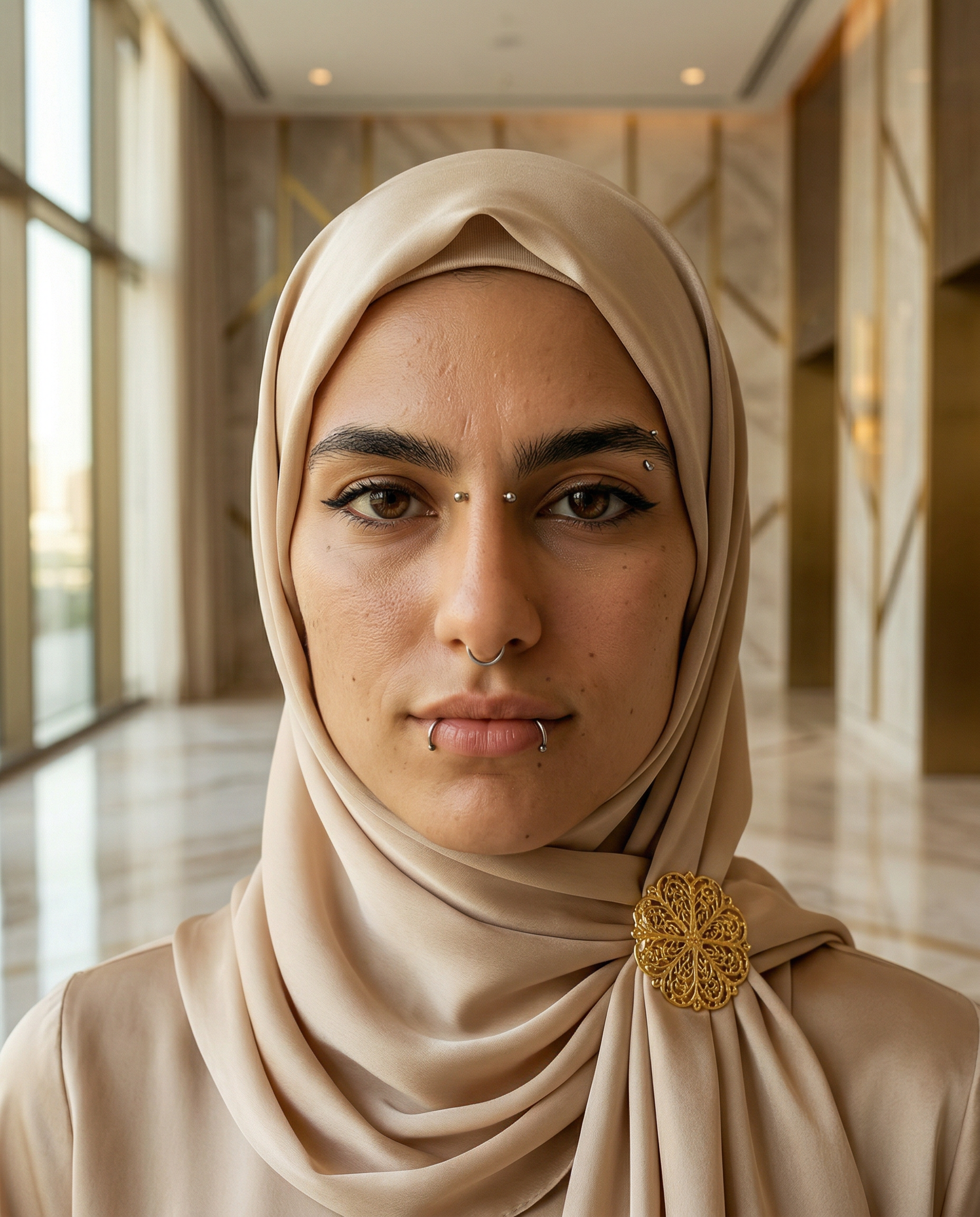 Mysterious arrival — face in hijab