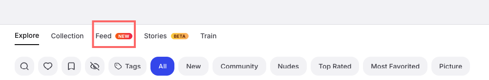 Feed tab in the Musebox top navigation