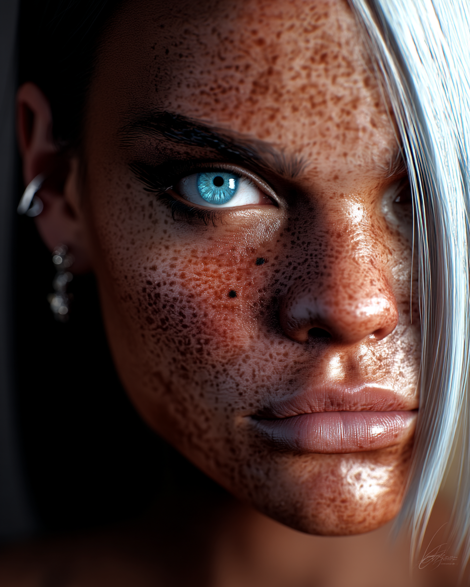Kira — close-up portrait with heterochromia