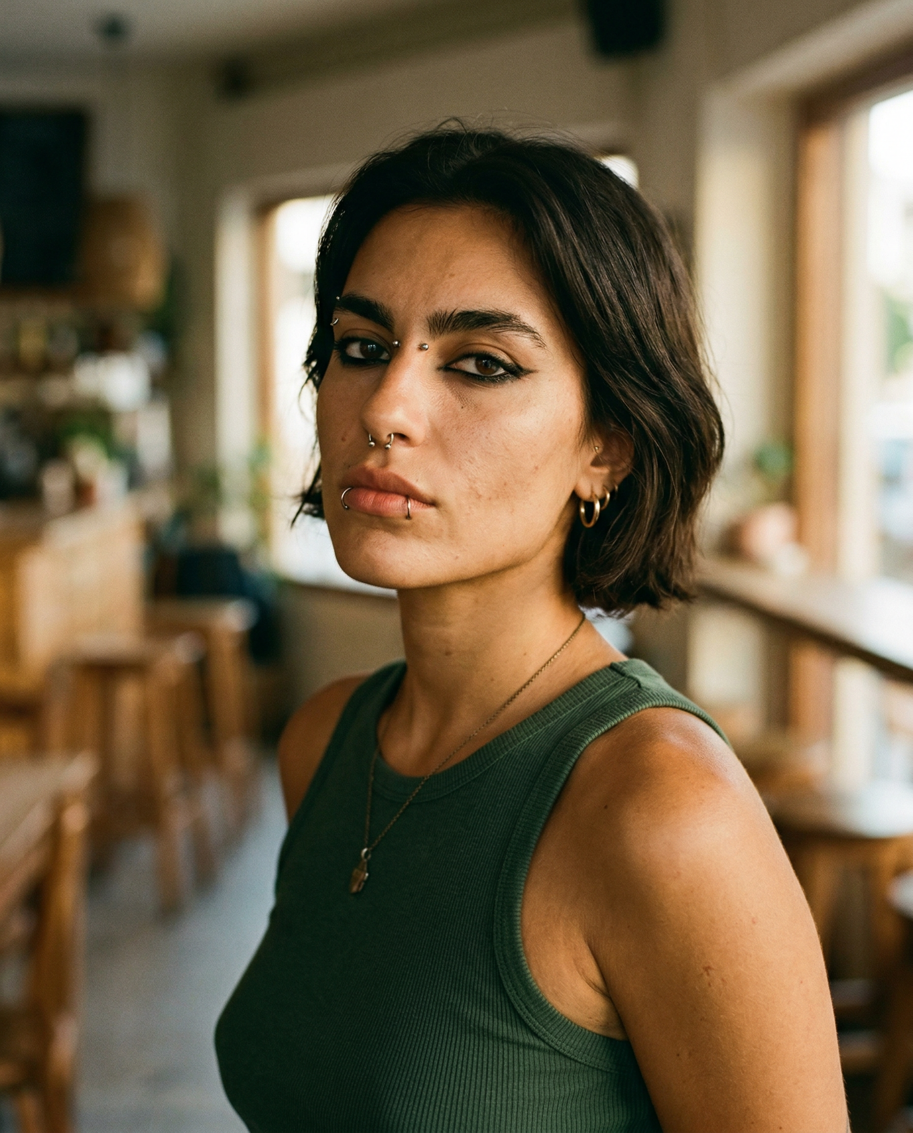 Nano Banana 2 AI portrait — film photography style with visible grain and natural skin texture