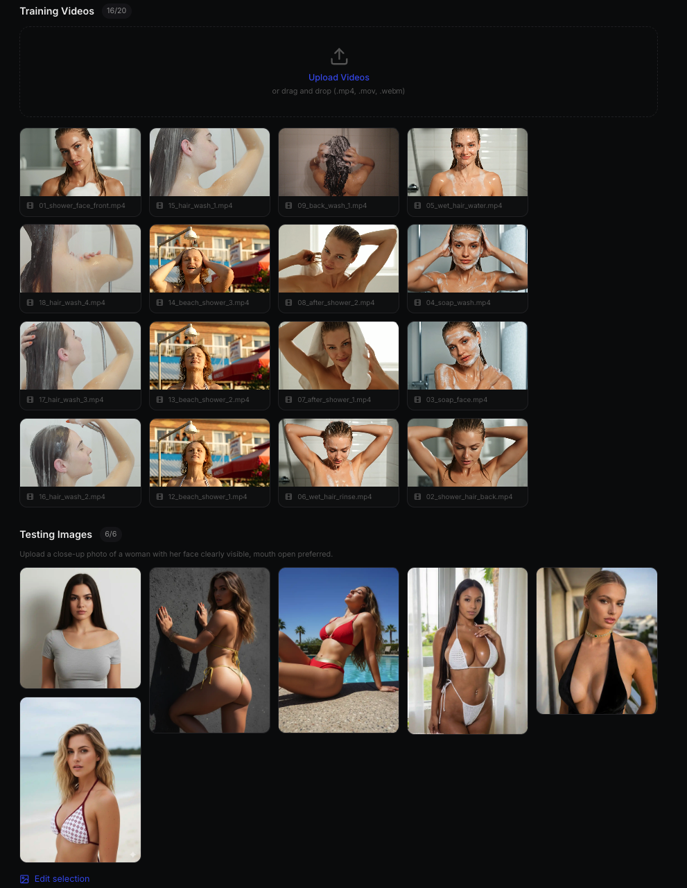 Upload videos and choose images