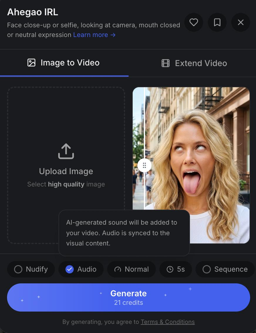 Audio feature in action